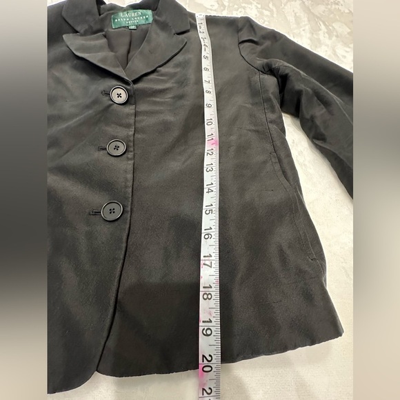 Lauren Ralph Lauren 100% Silk  Black Formal Blazer Tailored Design size 2 Petite - Picture 8 of 15